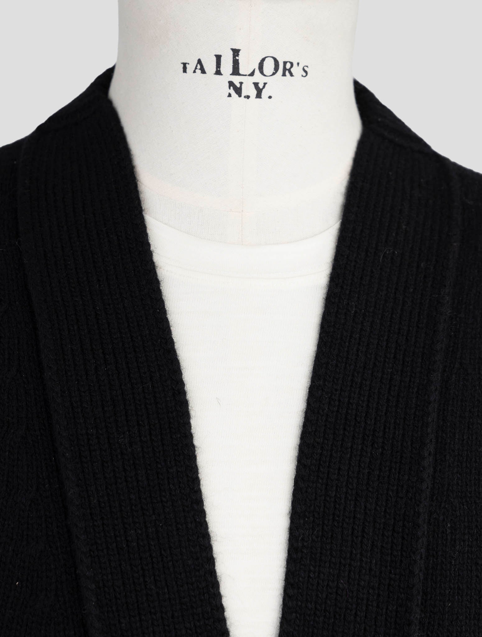 Kiton Knt Black Virgin Wool Sweater Cardigan