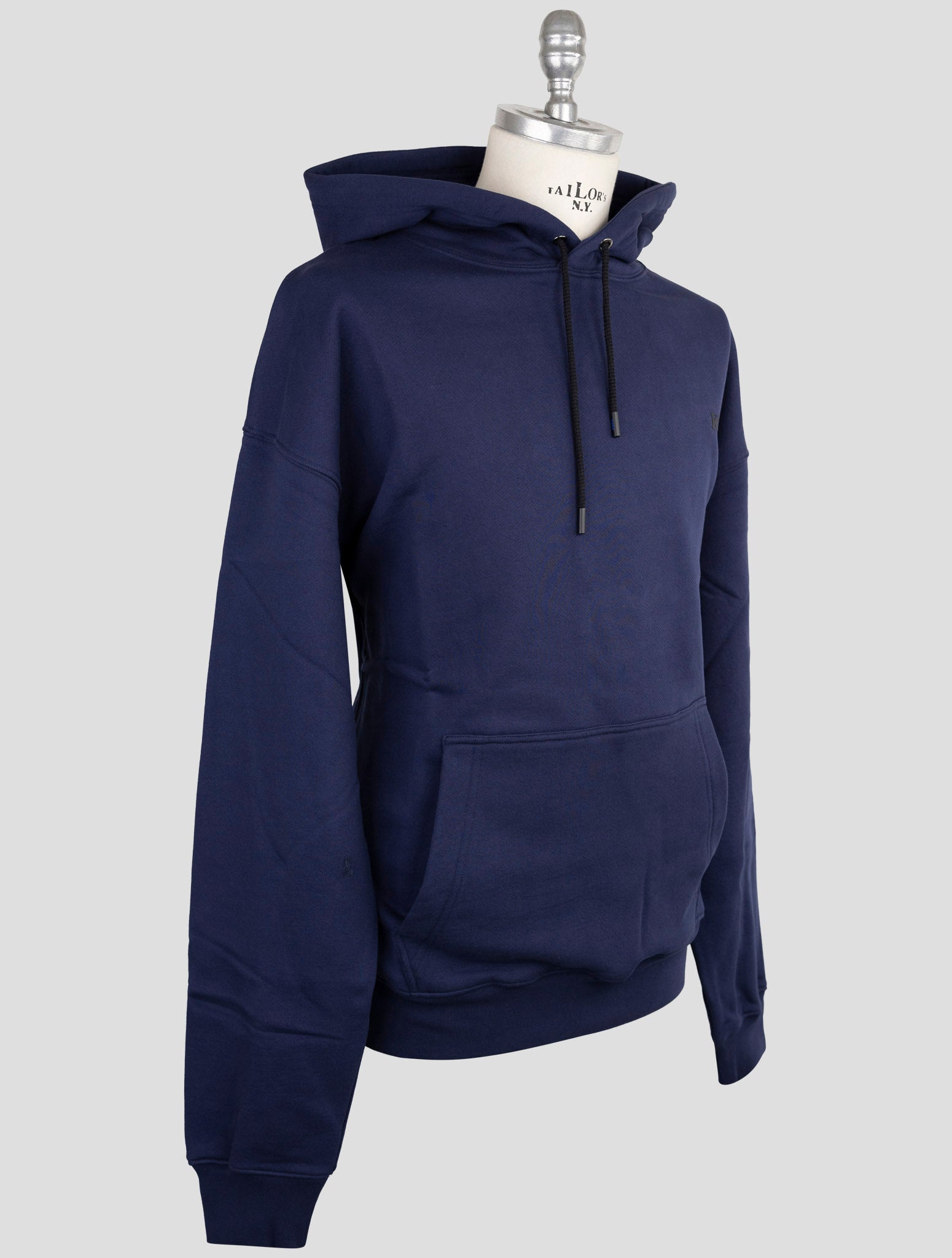 Kiton Knt Blue Cotton Sweater Hoodie