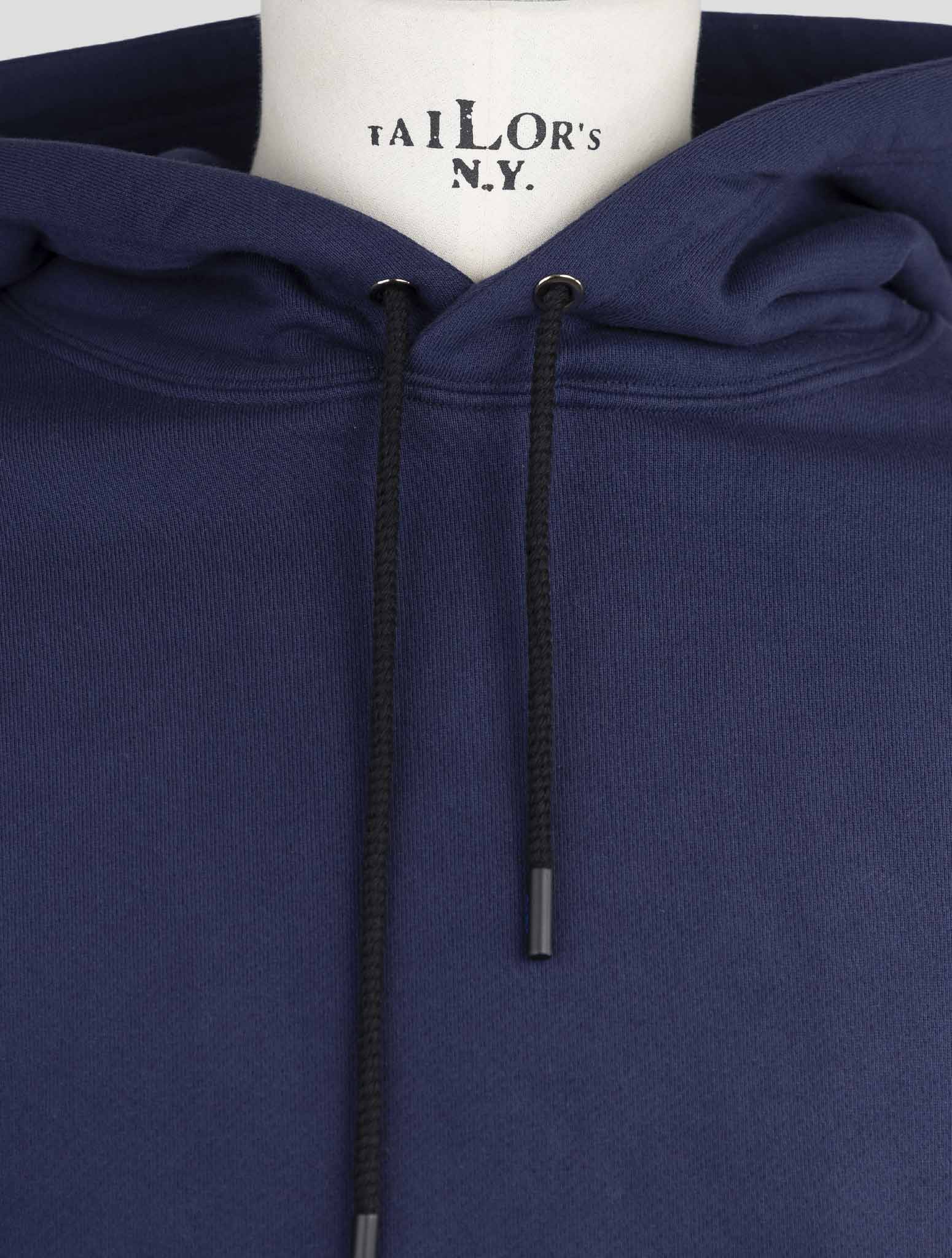Kiton Knt Blue Cotton Sweater Hoodie