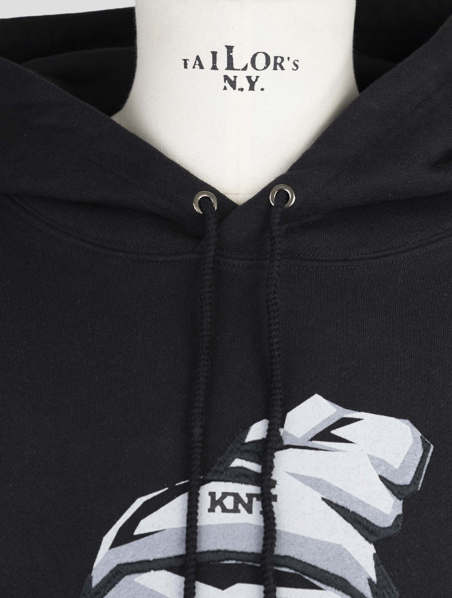 Kiton Knt Black Cotton Sweater Hoodie