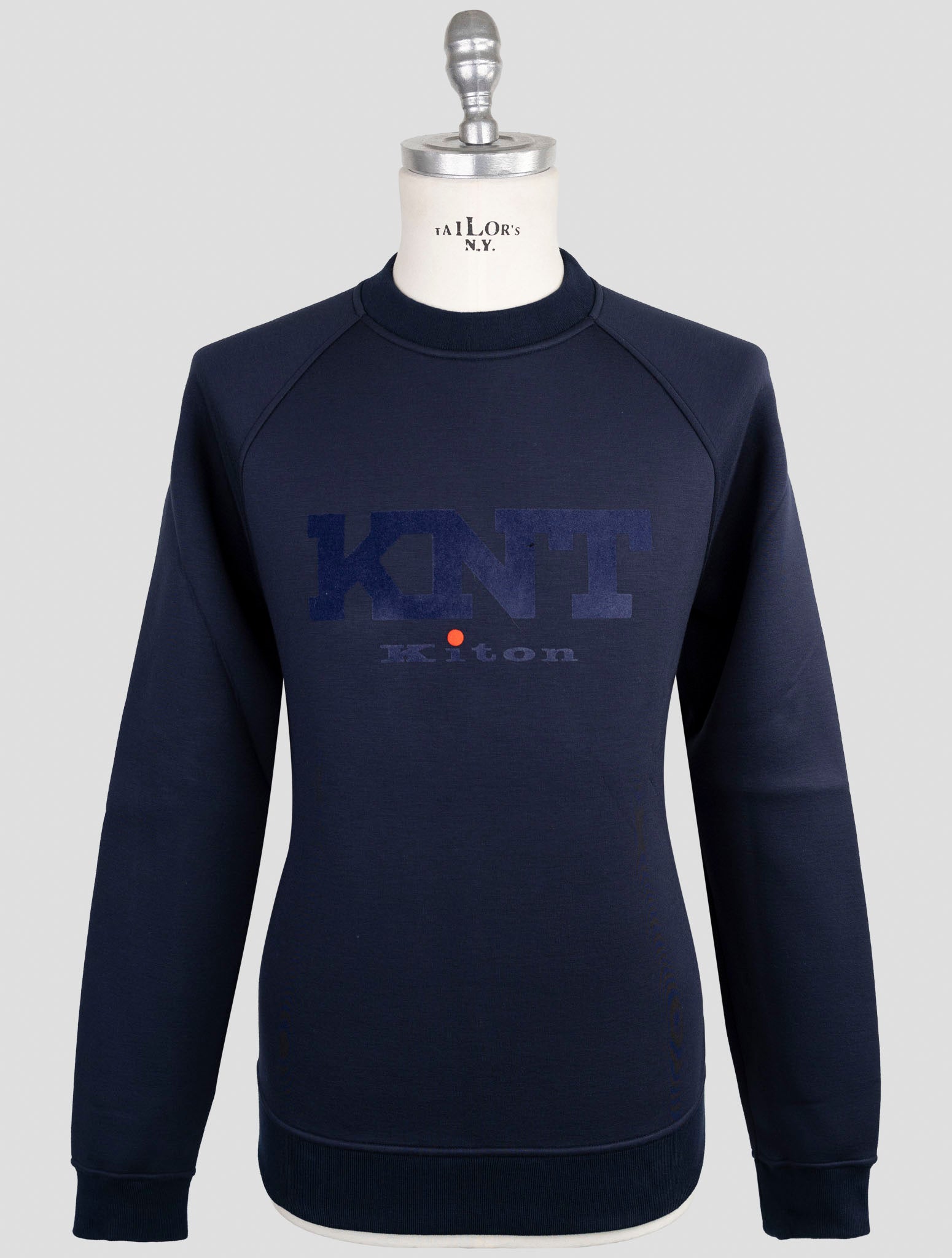 Kiton Knt Blue Viscose Ea Sweater Crewneck