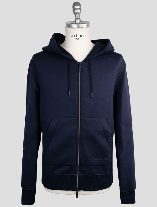 Kiton Knt Blue Viscose Ea Sweater Full Zip