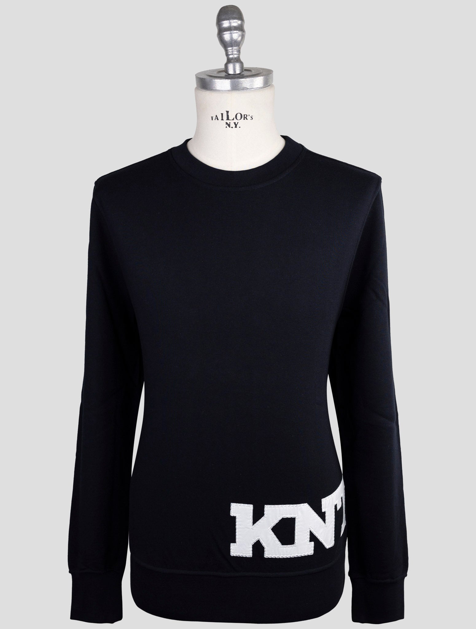 Kiton Knt Blue Cotton Sweater Crewneck