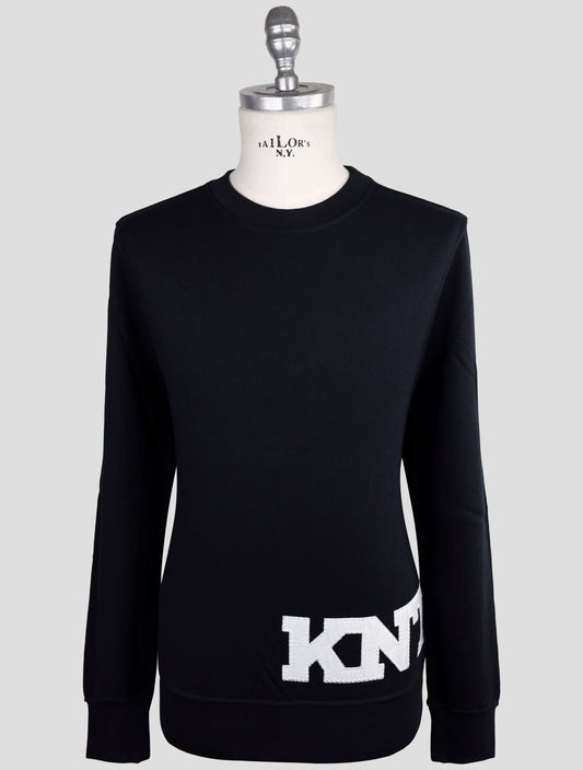Kiton Knt Blue Cotton Sweater Crewneck