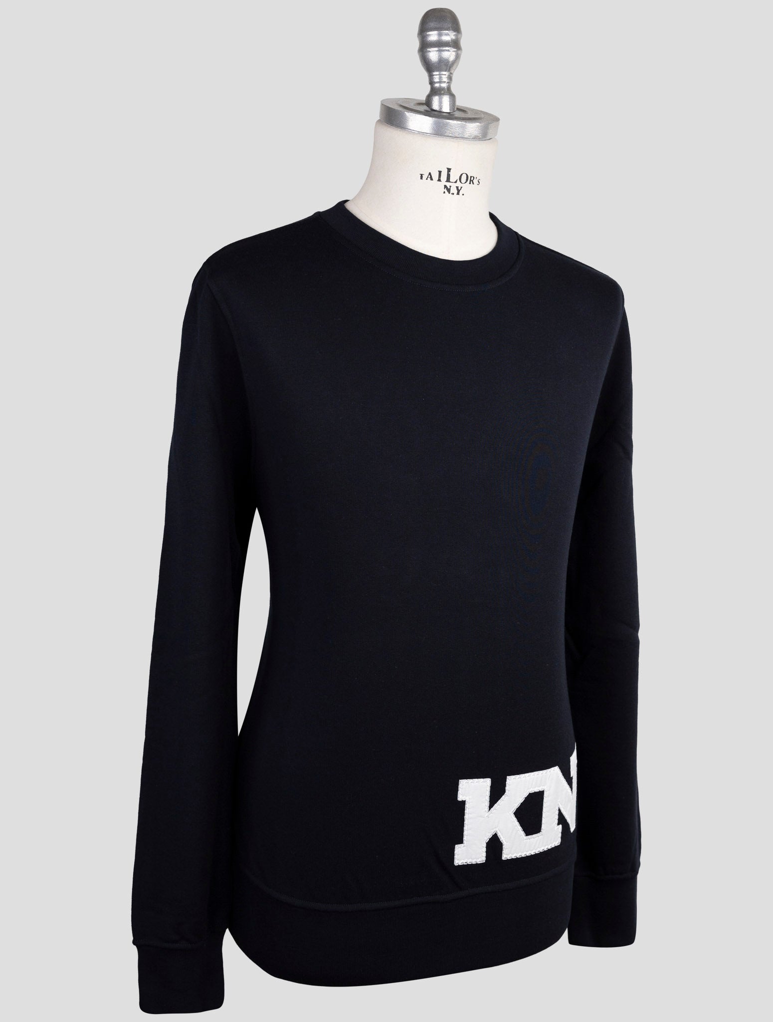 Kiton Knt Blue Cotton Sweater Crewneck
