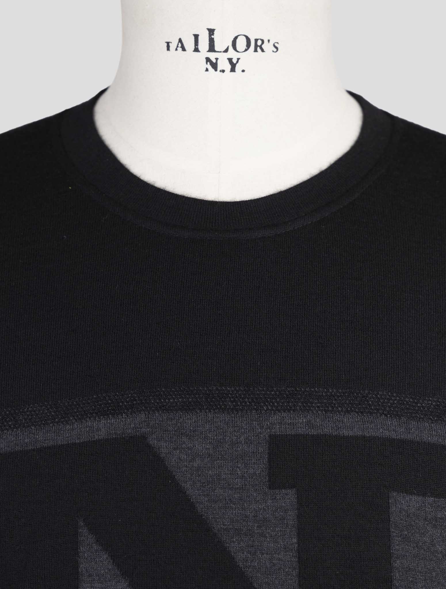 Kiton Knt Black Wool Cashmere Sweater Crewneck