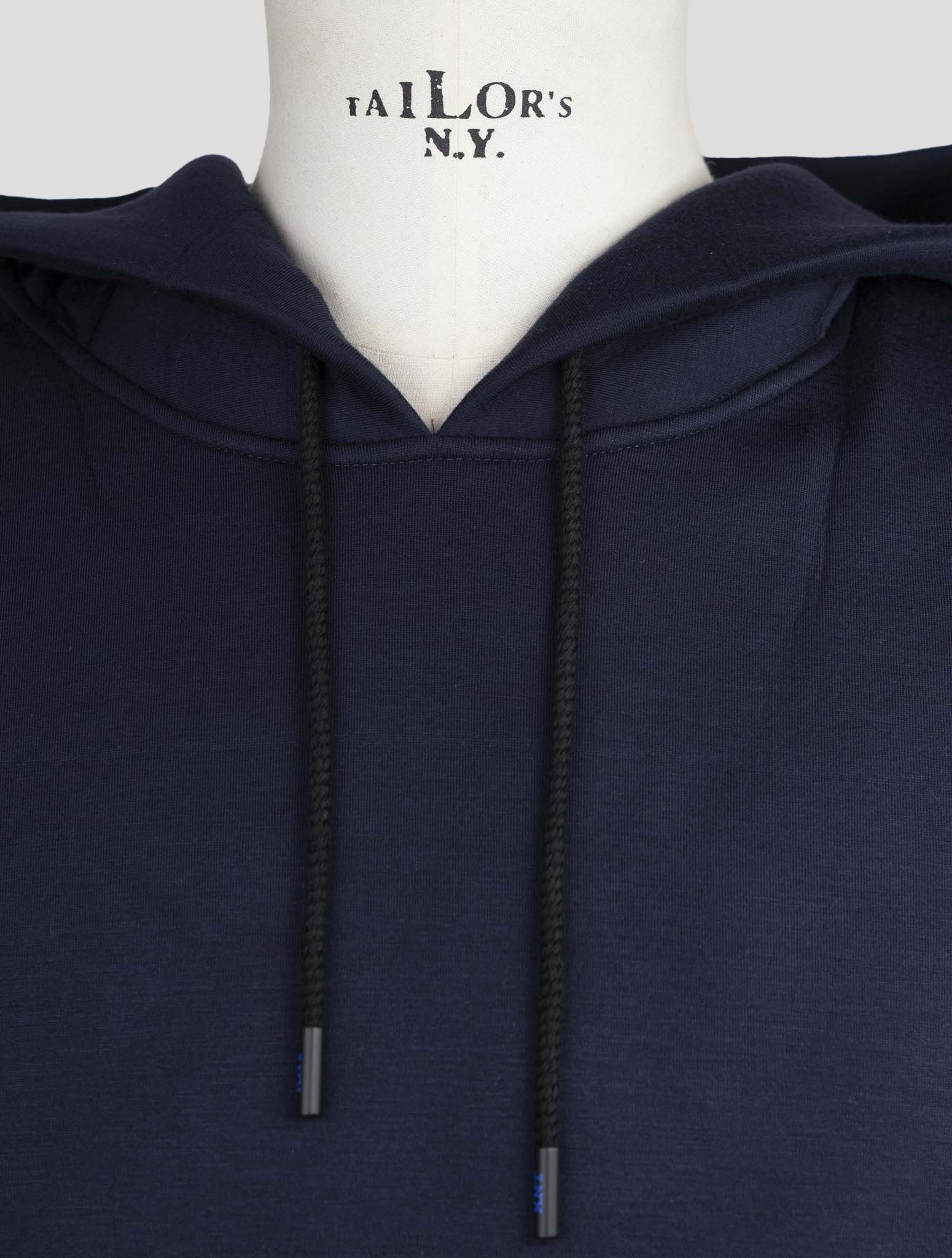 Kiton Knt Blue Viscose Ea Sweater Hoodie