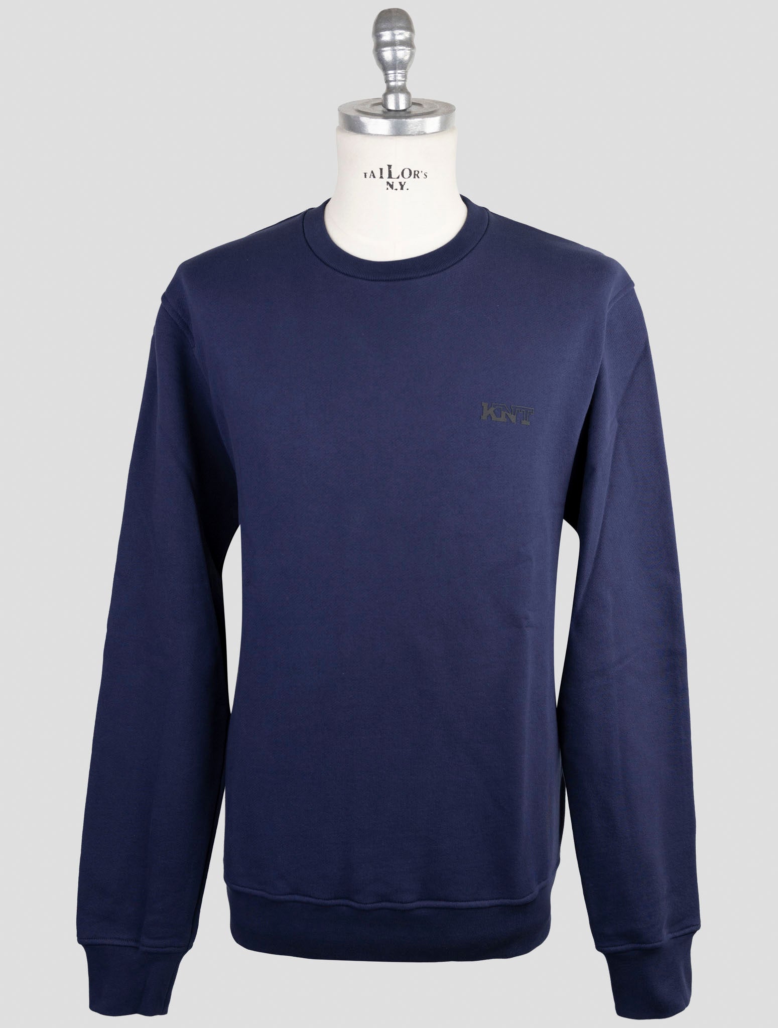 Kiton Knt Blue Cotton Sweater Crewneck