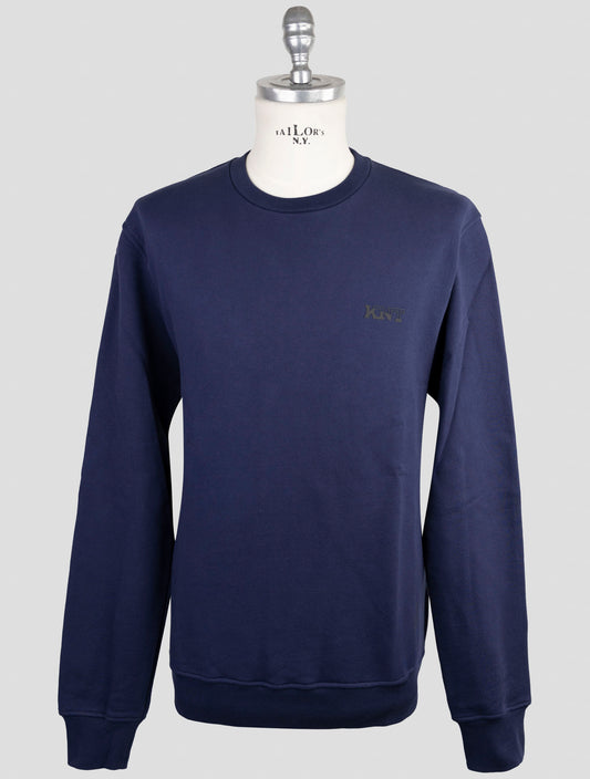 Kiton Knt Blue Cotton Sweater Crewneck