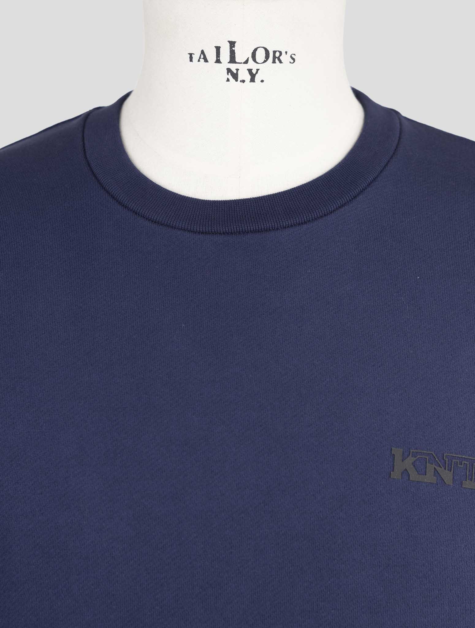 Kiton Knt Blue Cotton Sweater Crewneck