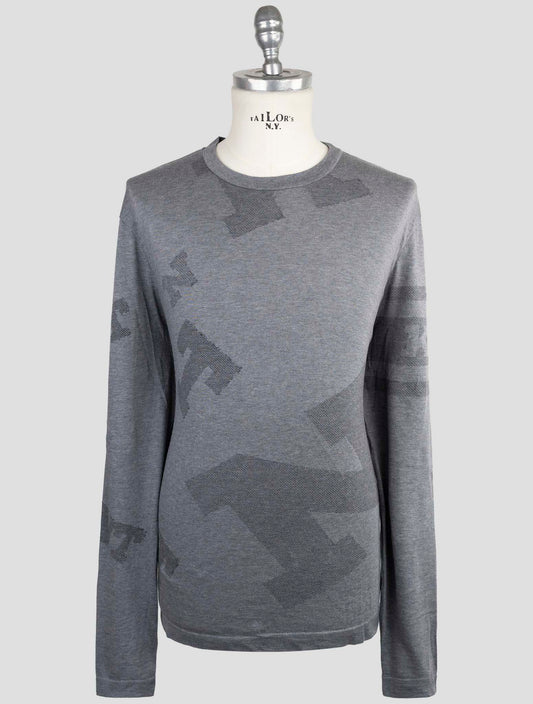 Kiton Knt Gray Cotton Sweater Crewneck