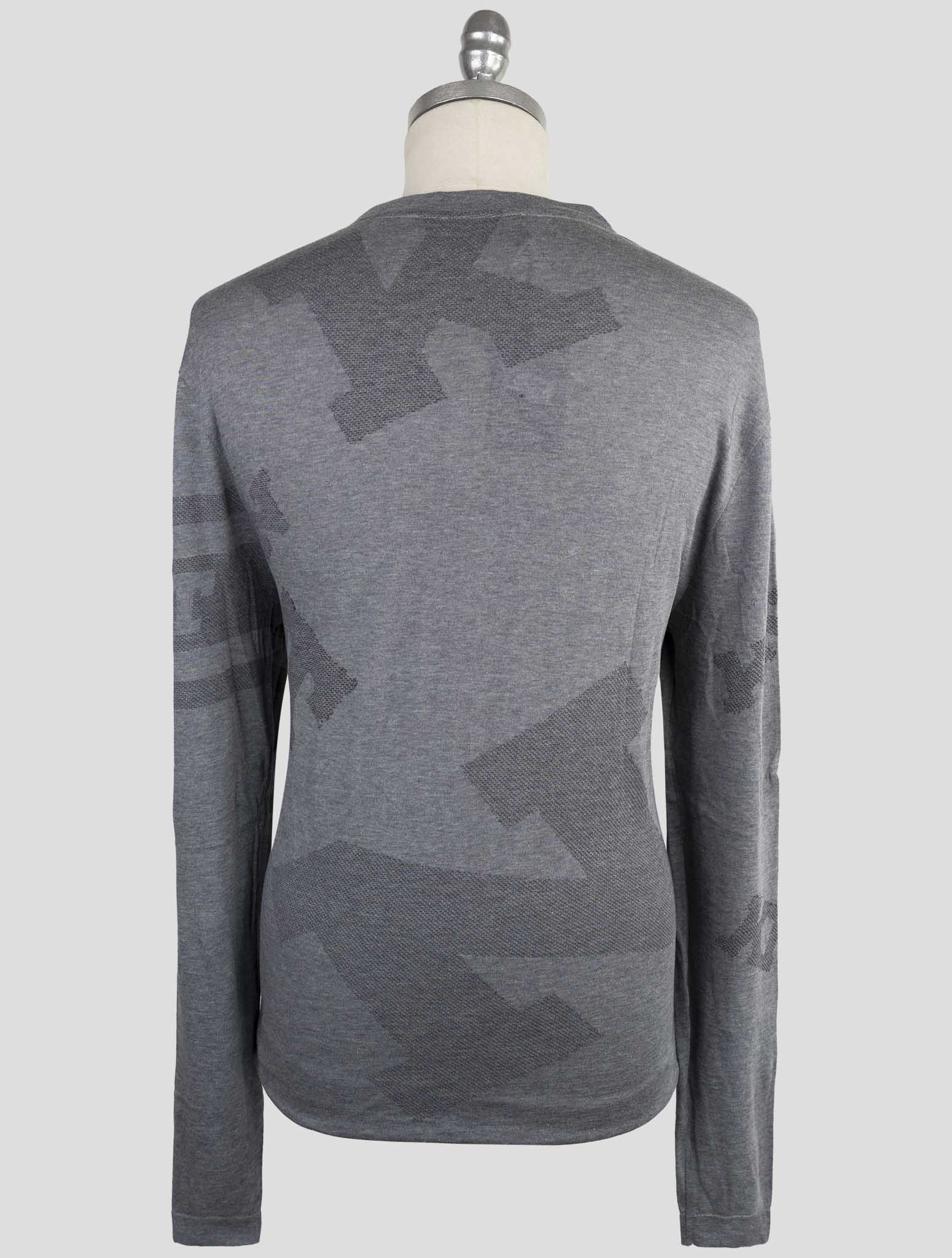 Kiton Knt Gray Cotton Sweater Crewneck