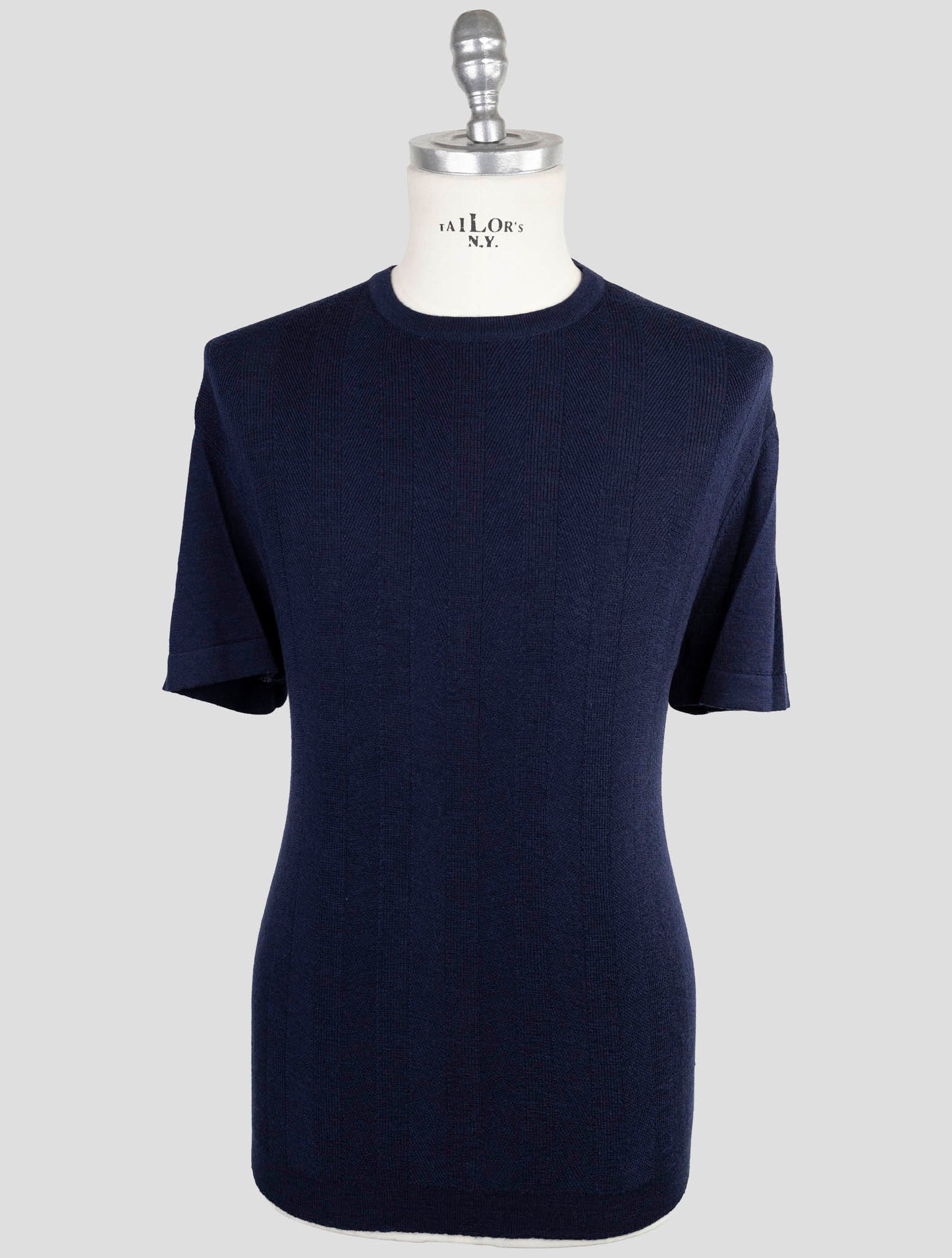 Kiton Knt Blue Virgin Wool Silk T-Shirt