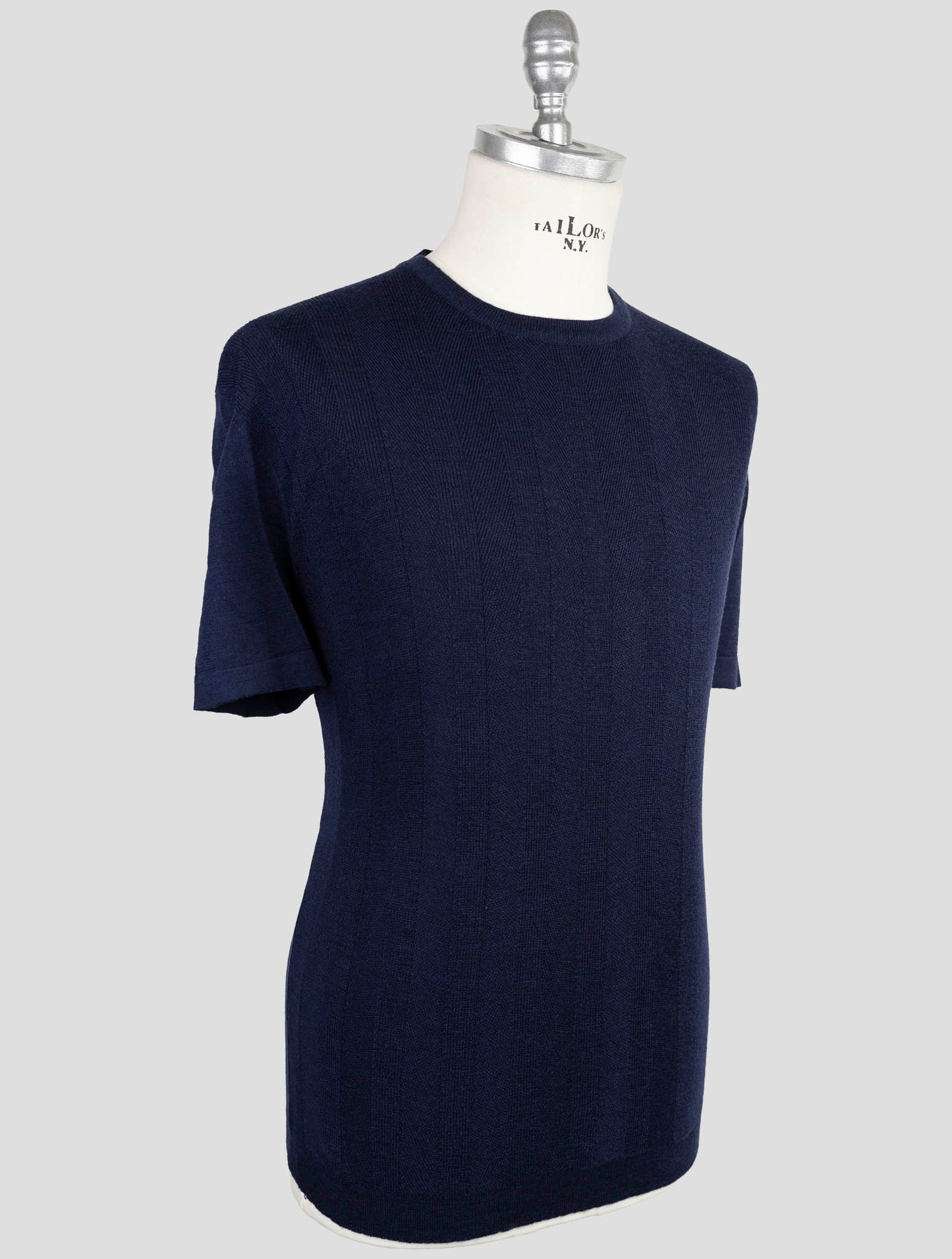 Kiton Knt Blue Virgin Wool Silk T-Shirt