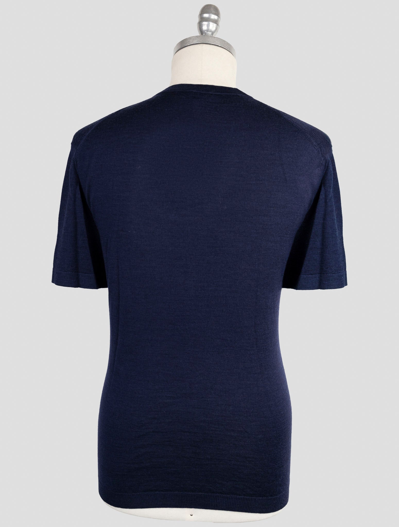 Kiton Knt Blue Virgin Wool Silk T-Shirt