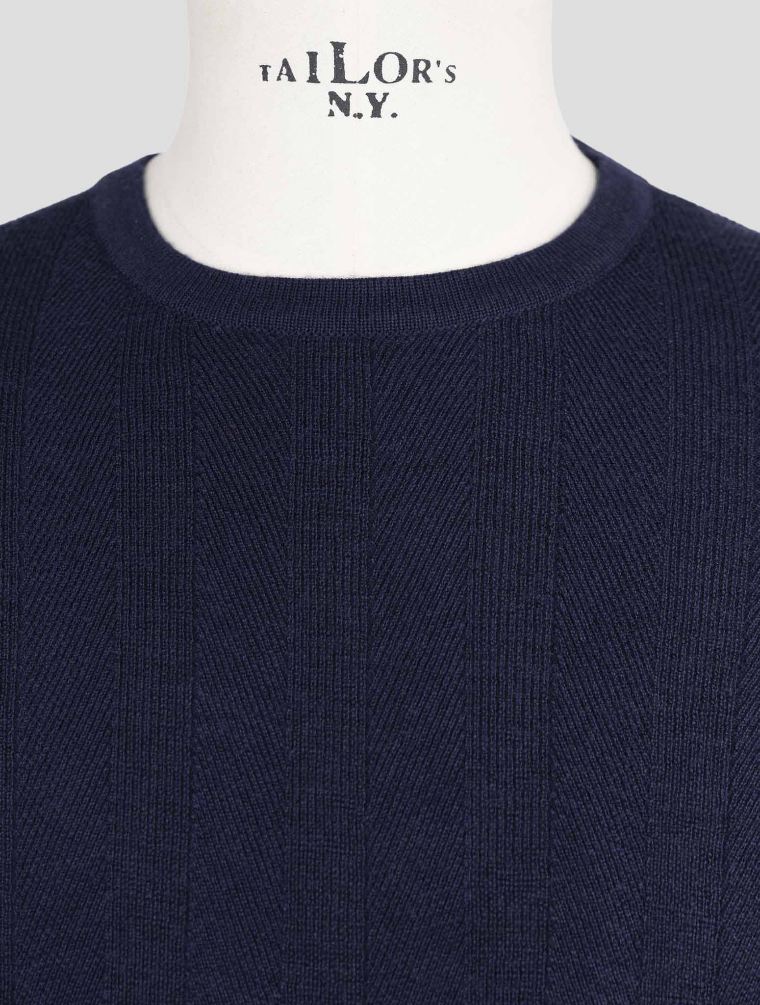 Kiton Knt Blue Virgin Wool Silk T-Shirt