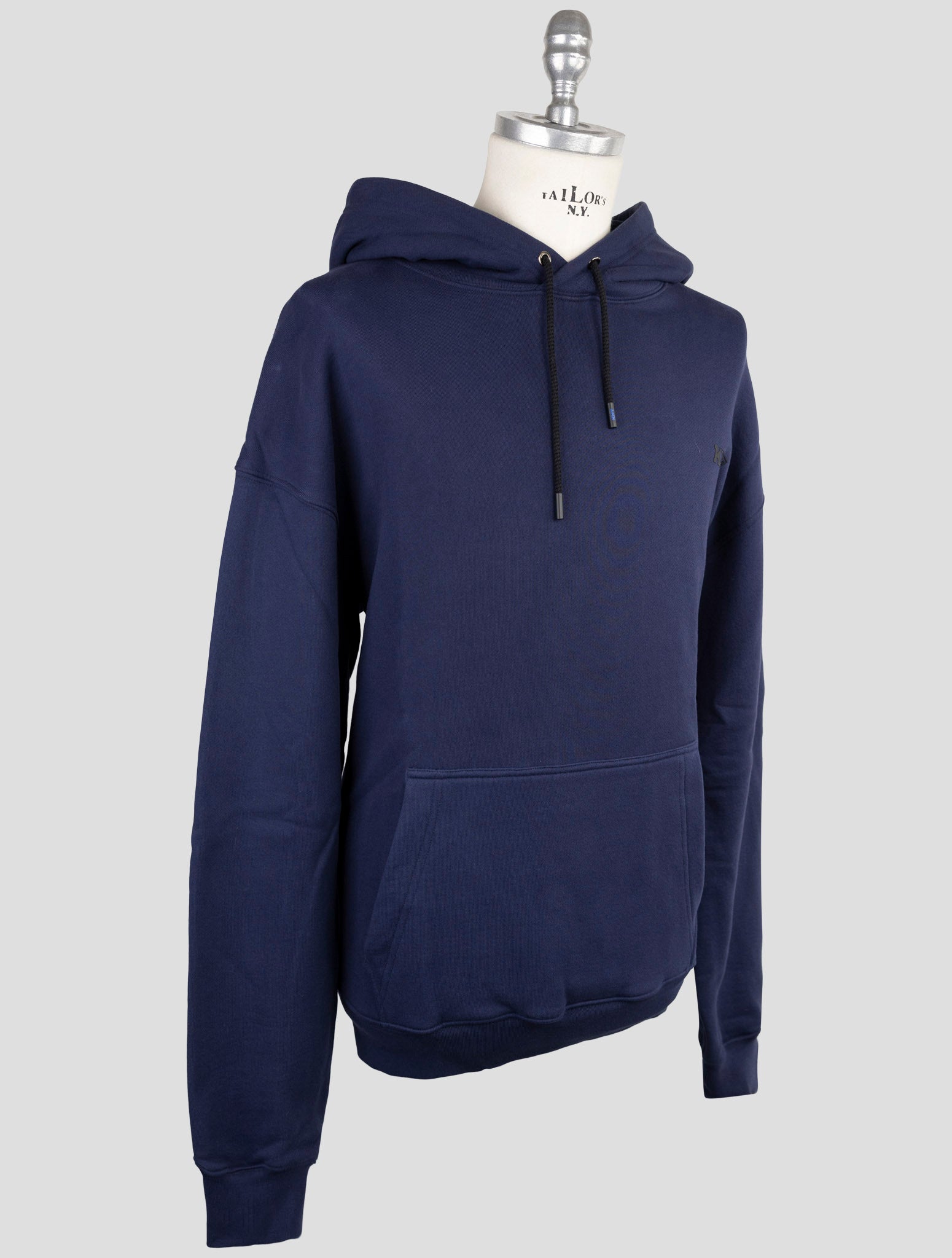 Kiton Knt Blue Cotton Sweater Hoodie