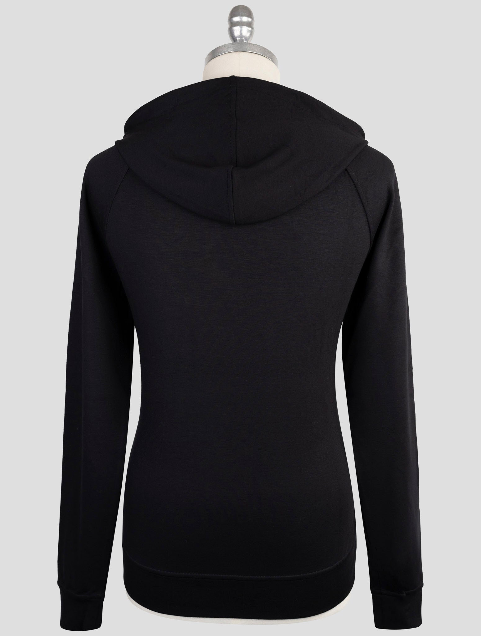 Kiton Knt Black Viscose Ea Sweater Hoodie