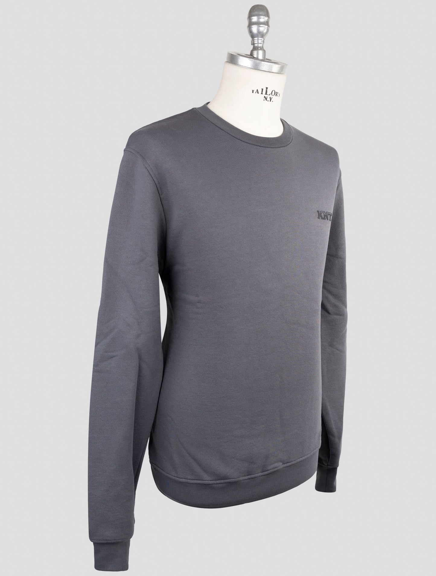 Kiton Knt Gray Cotton Sweater Crewneck