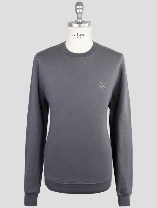 Kiton Knt Gray Cotton Sweater Crewneck