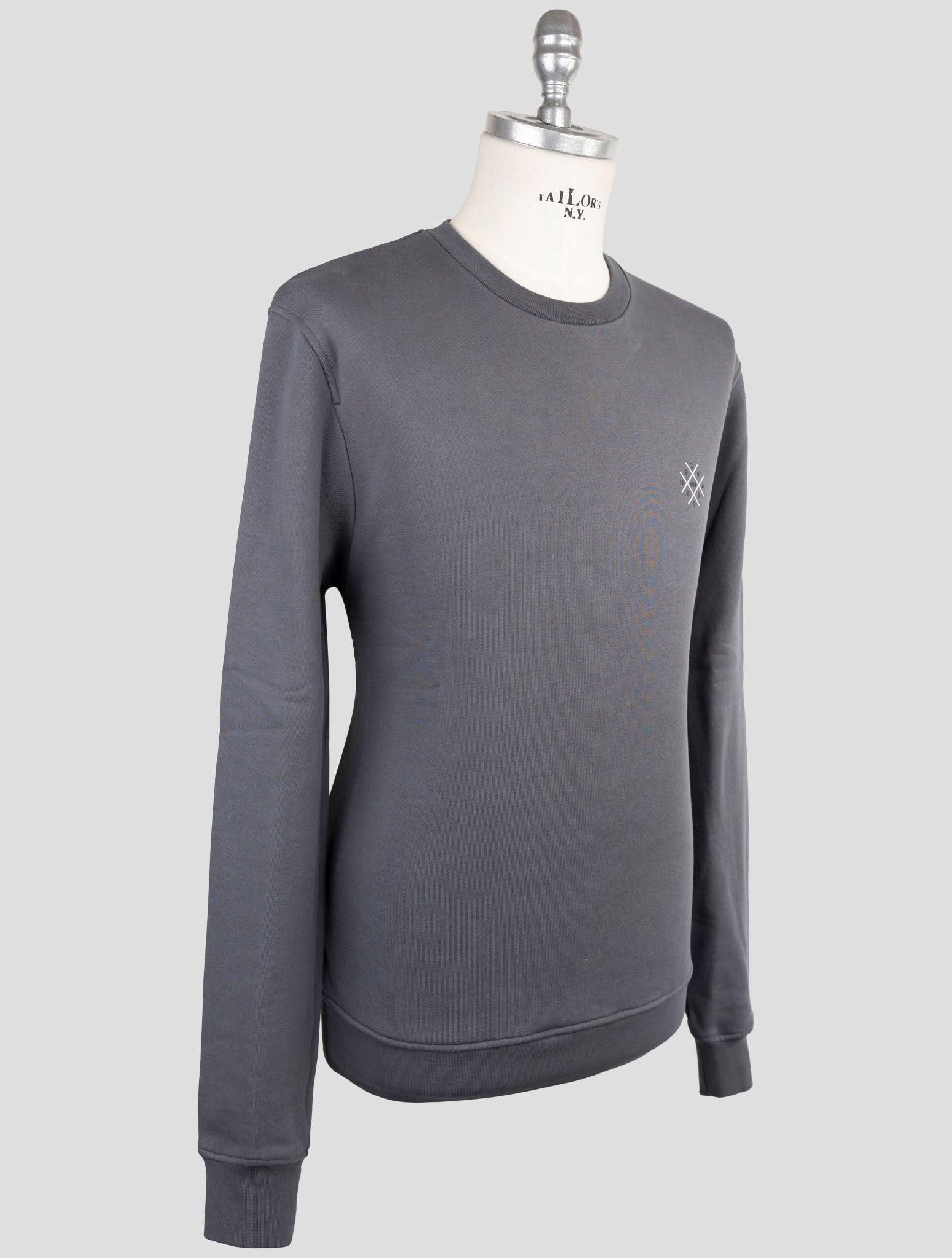 Kiton Knt Gray Cotton Sweater Crewneck
