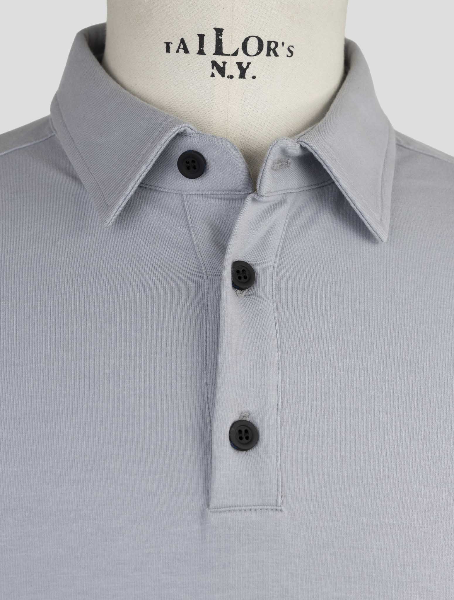 Kiton Knt Gray Cotton Ea Sweater Polo