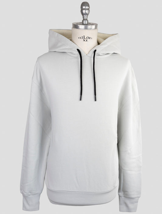 Kiton Knt Gray Cotton Sweater Hoodie
