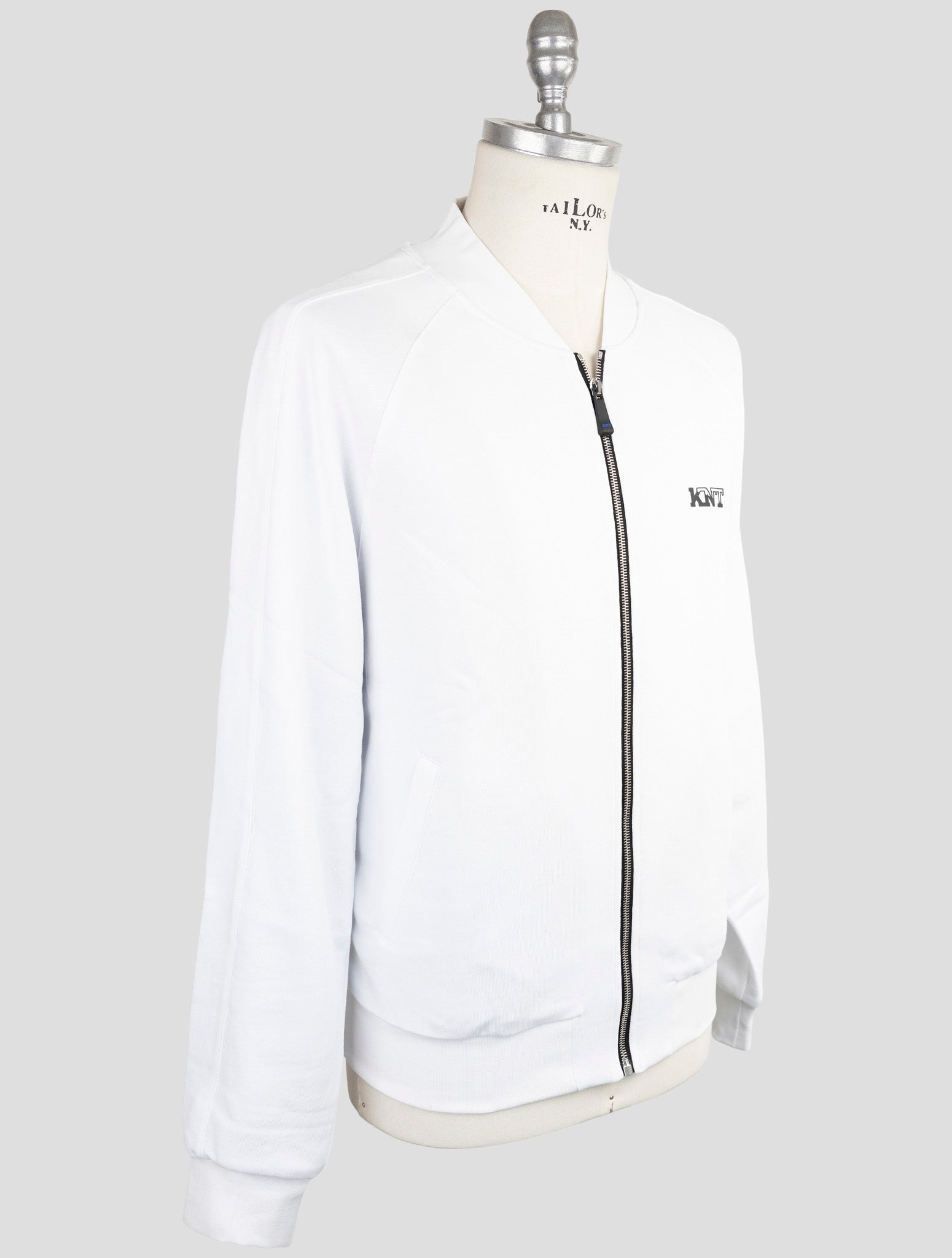 Kiton Knt White Cotton Sweater Full Zip