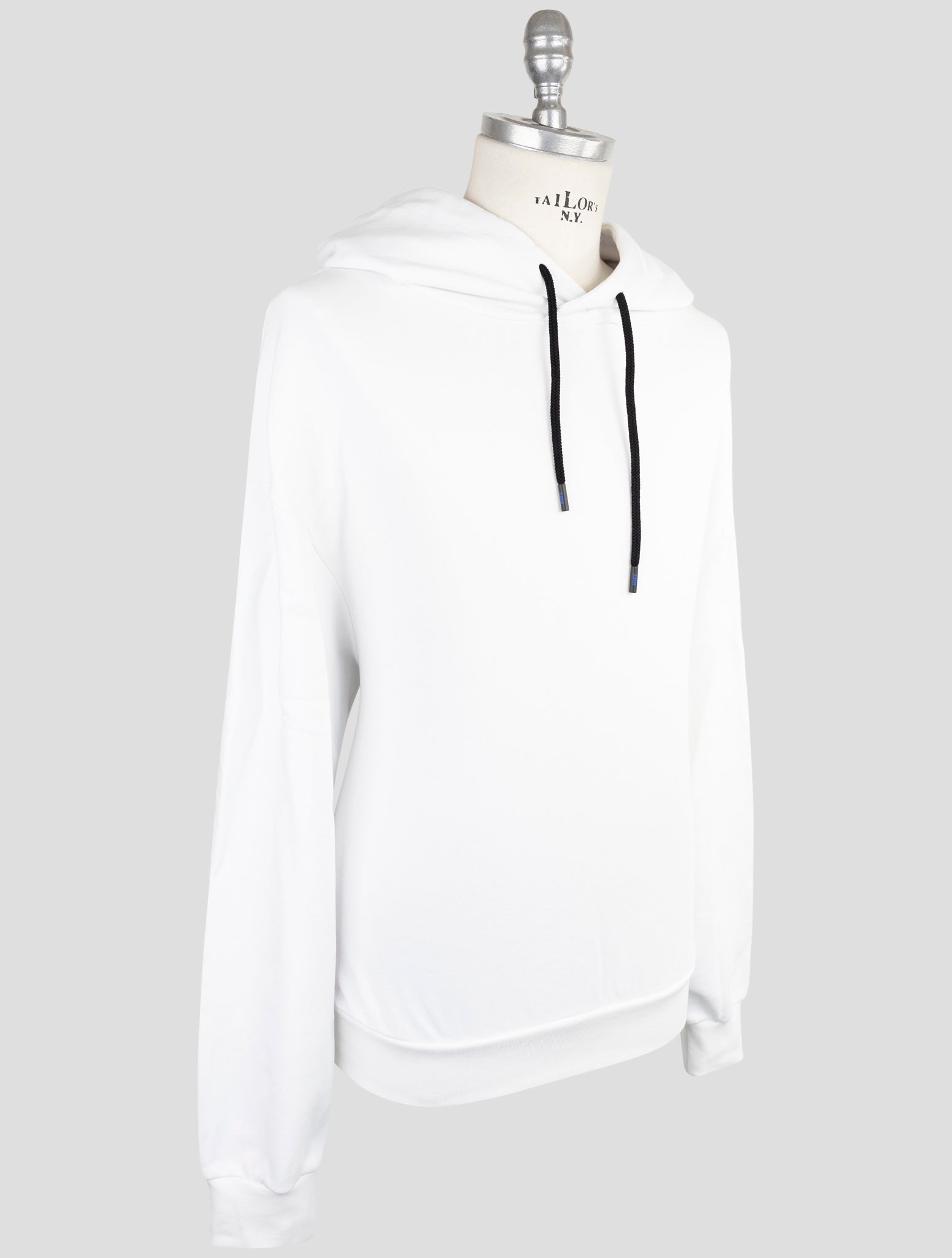 Kiton Knt White Cotton Sweater Hoodie