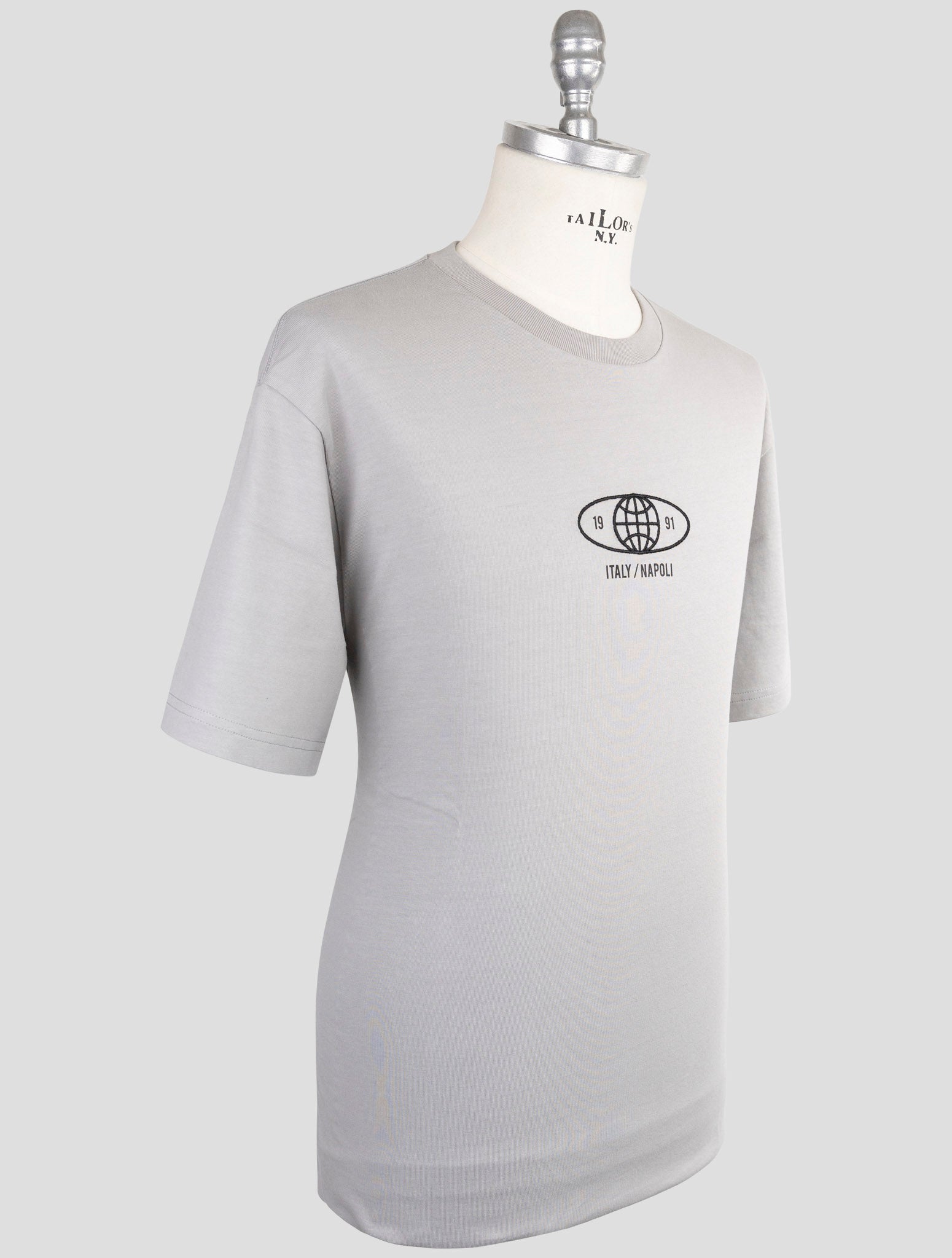 Kiton Knt Gray Cotton T-Shirt