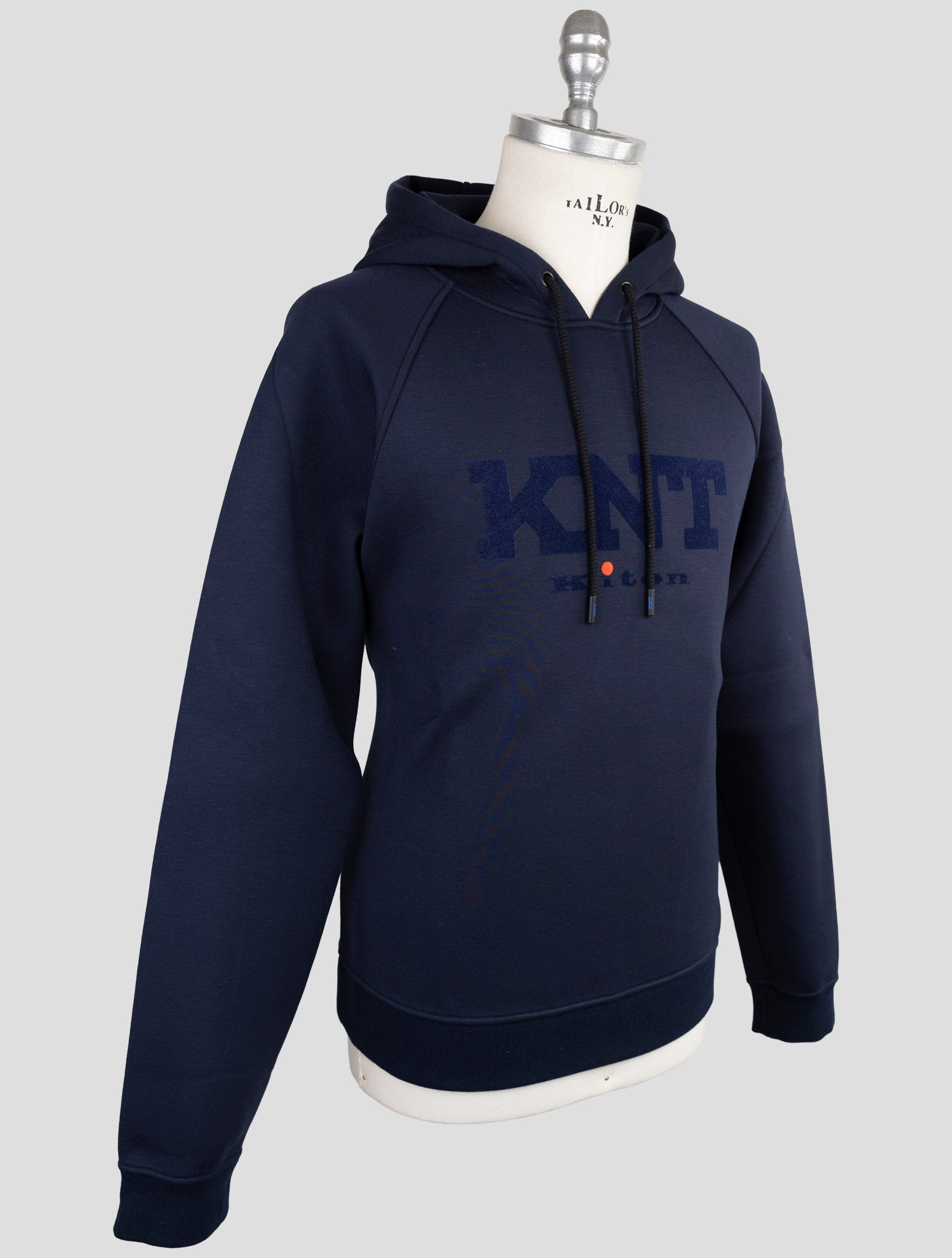 Kiton Knt Blue Viscose Ea Sweater Hoodie