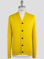 Kiton Knt Yellow Cotton Sweater Cardigan