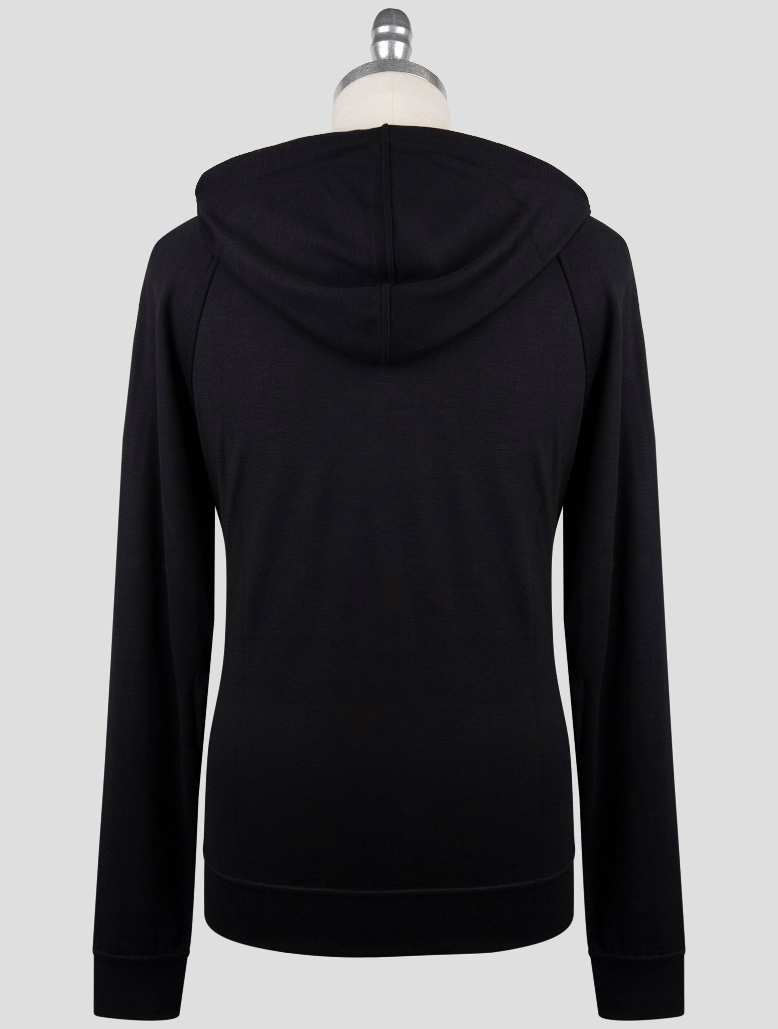 Kiton Knt Black Viscose Ea Sweater Hoodie