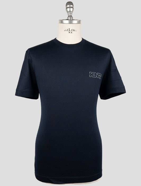 Kiton Knt Blue Cotton T-Shirt