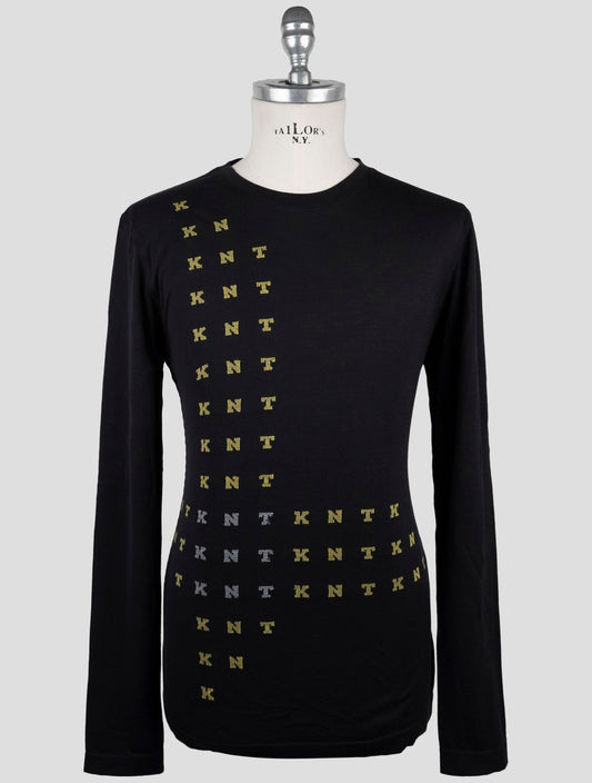 Kiton Knt Black Cotton Sweater Crewneck