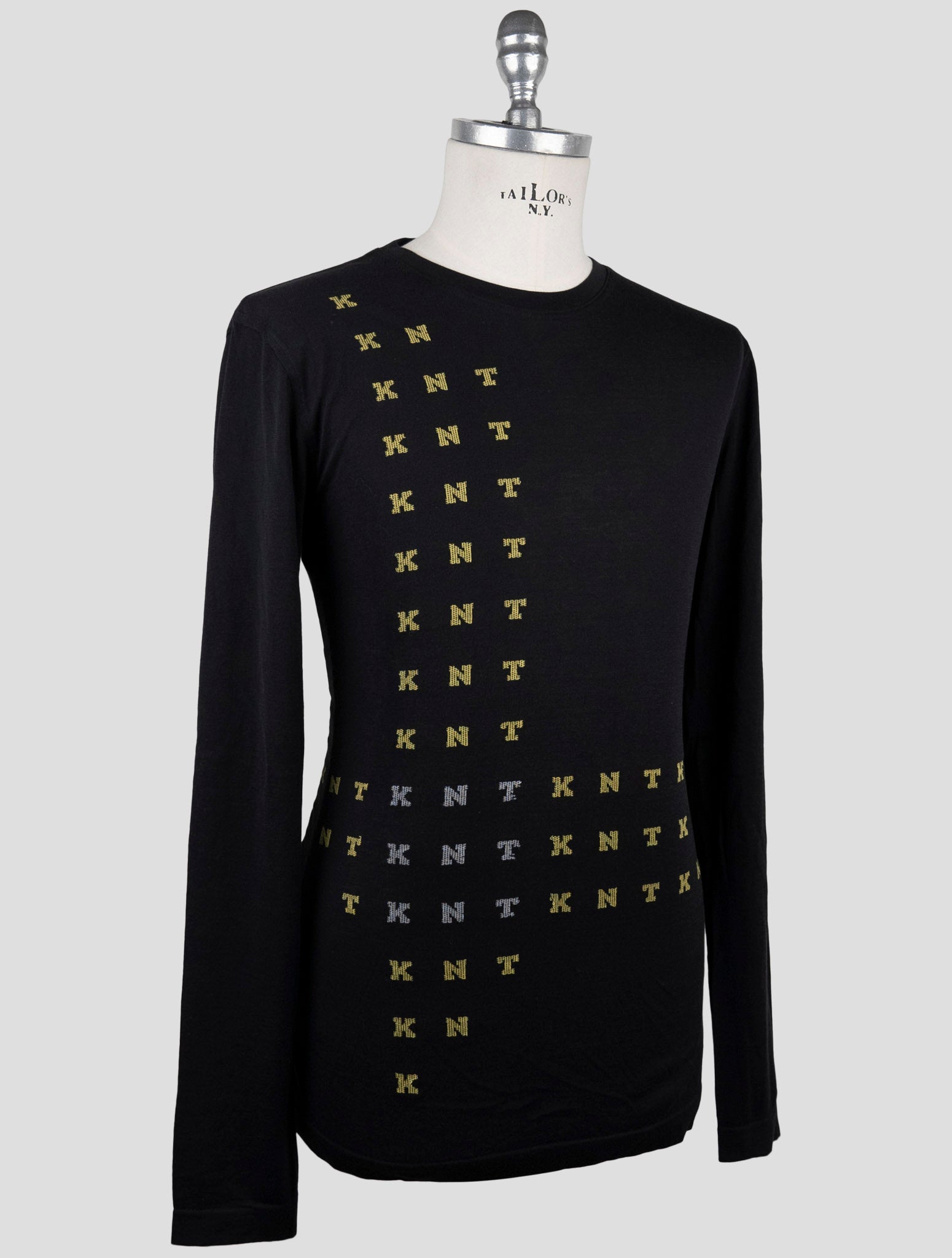 Kiton Knt Black Cotton Sweater Crewneck