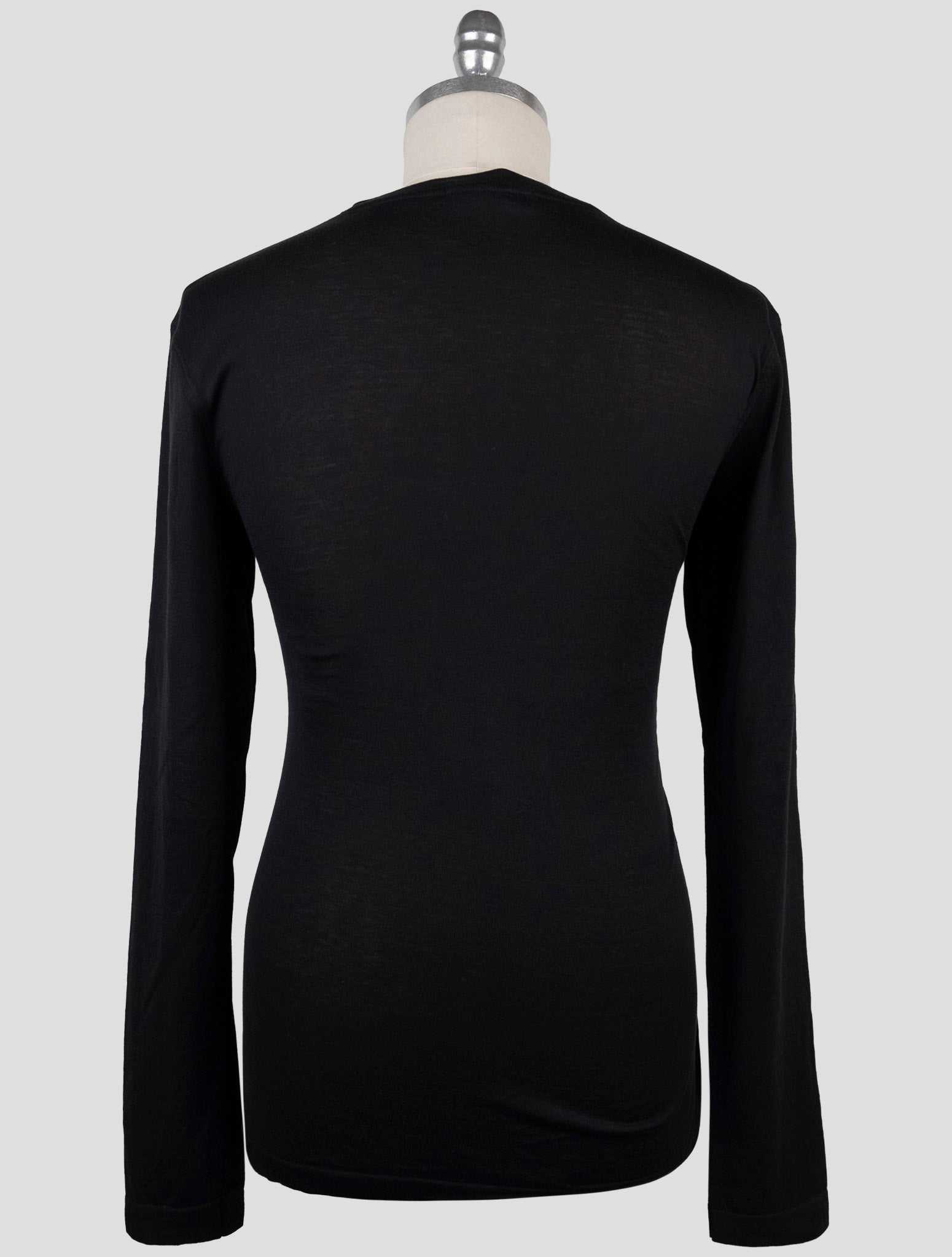 Kiton Knt Black Cotton Sweater Crewneck