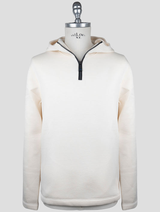 Kiton Knt White Viscose Ea Sweater Hoodie