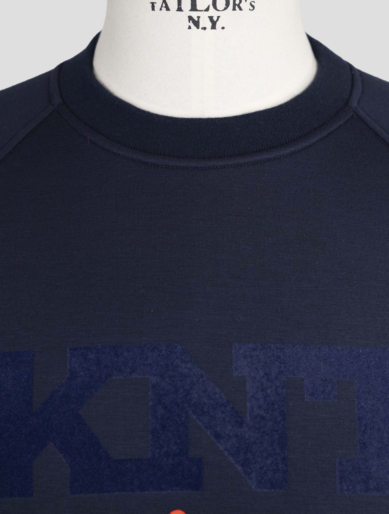 Kiton Knt Blue Cotton Sweater Crewneck