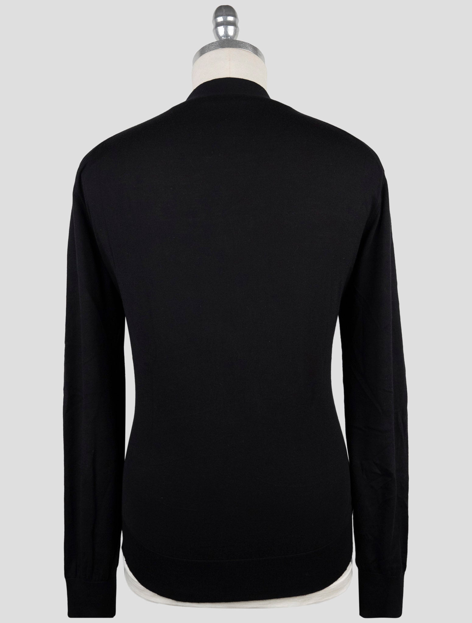 Kiton Knt Black Cotton Sweater Cardigan