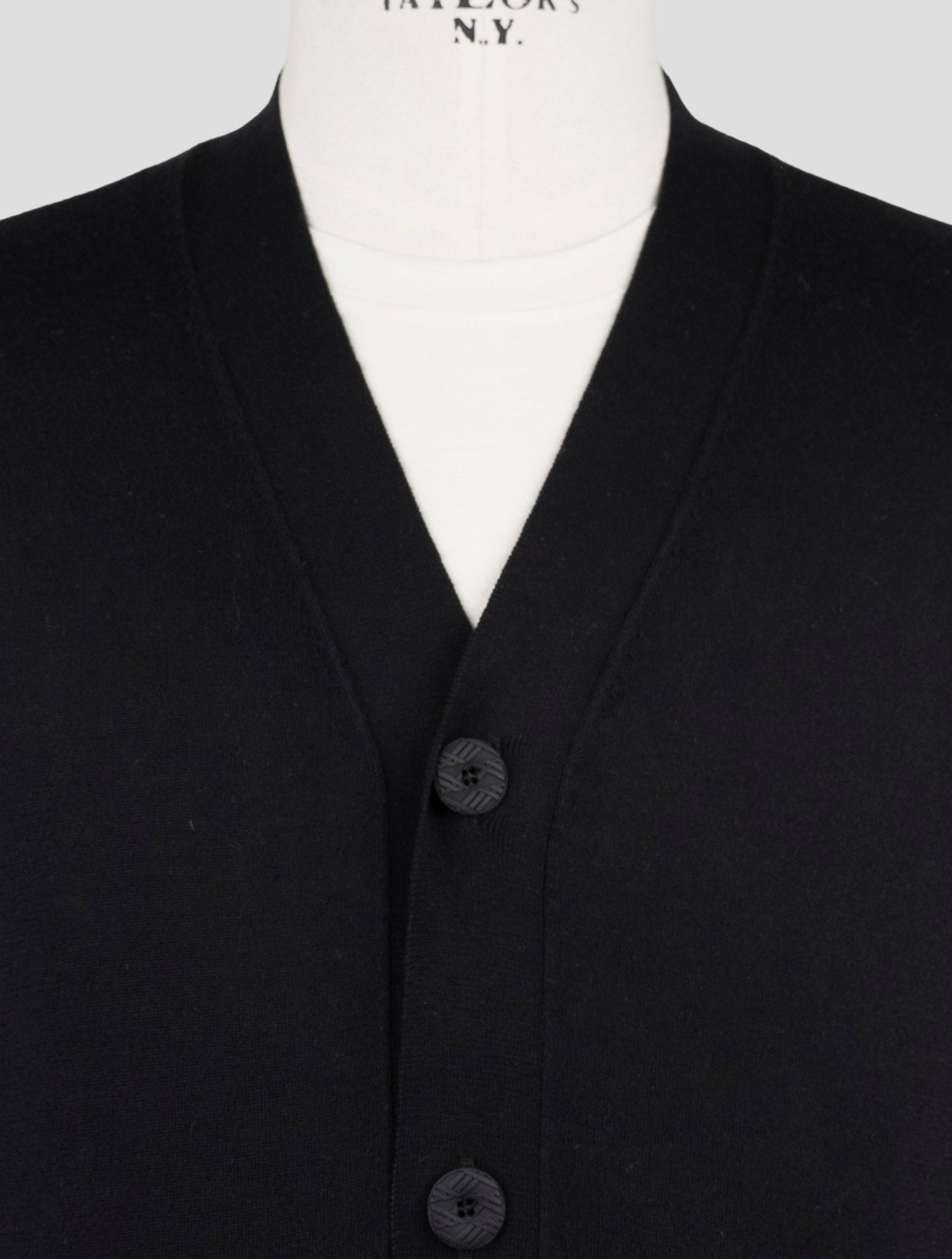 Kiton Knt Black Cotton Sweater Cardigan
