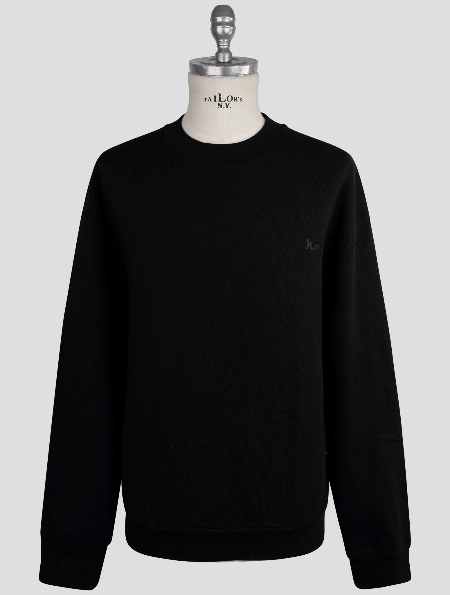 Kiton Knt Black Cotton Sweater Crewneck