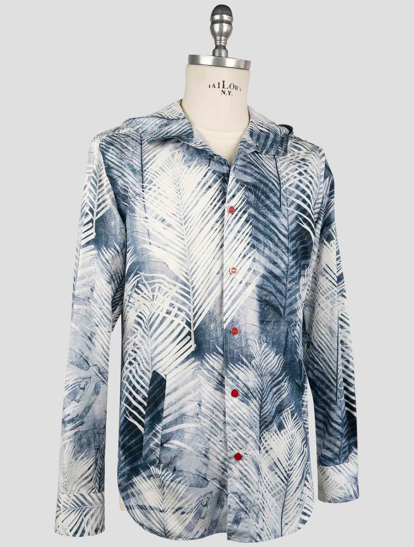 Kiton Blue White Cotton Shirt Mariano