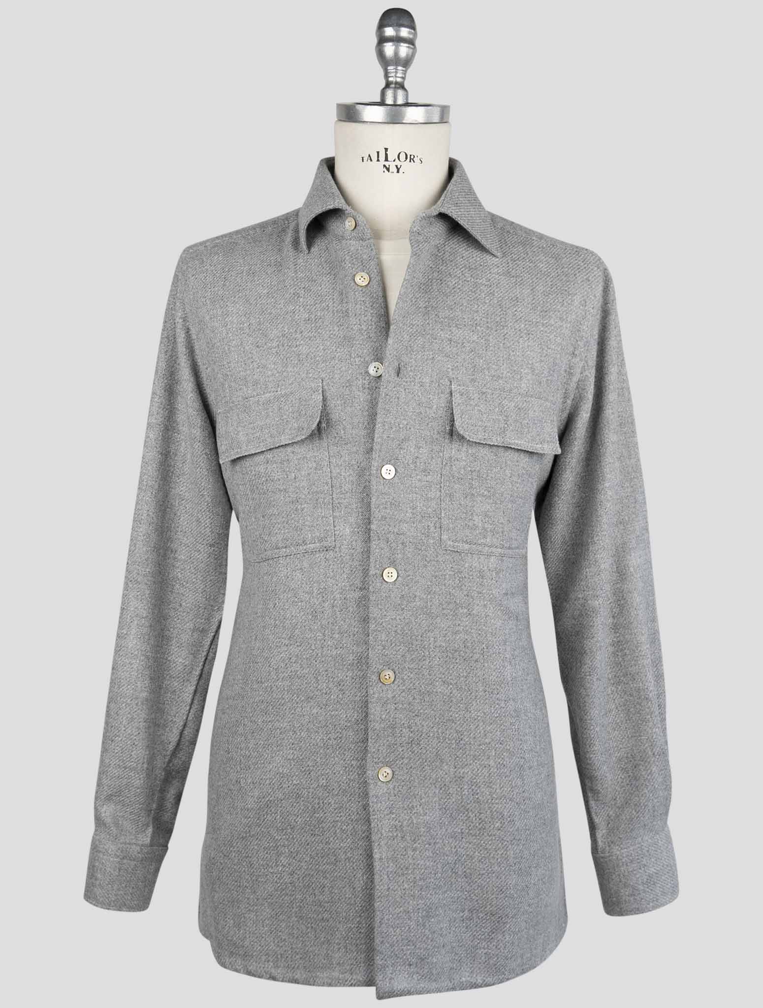 Kiton Gray Cashmere Shirt