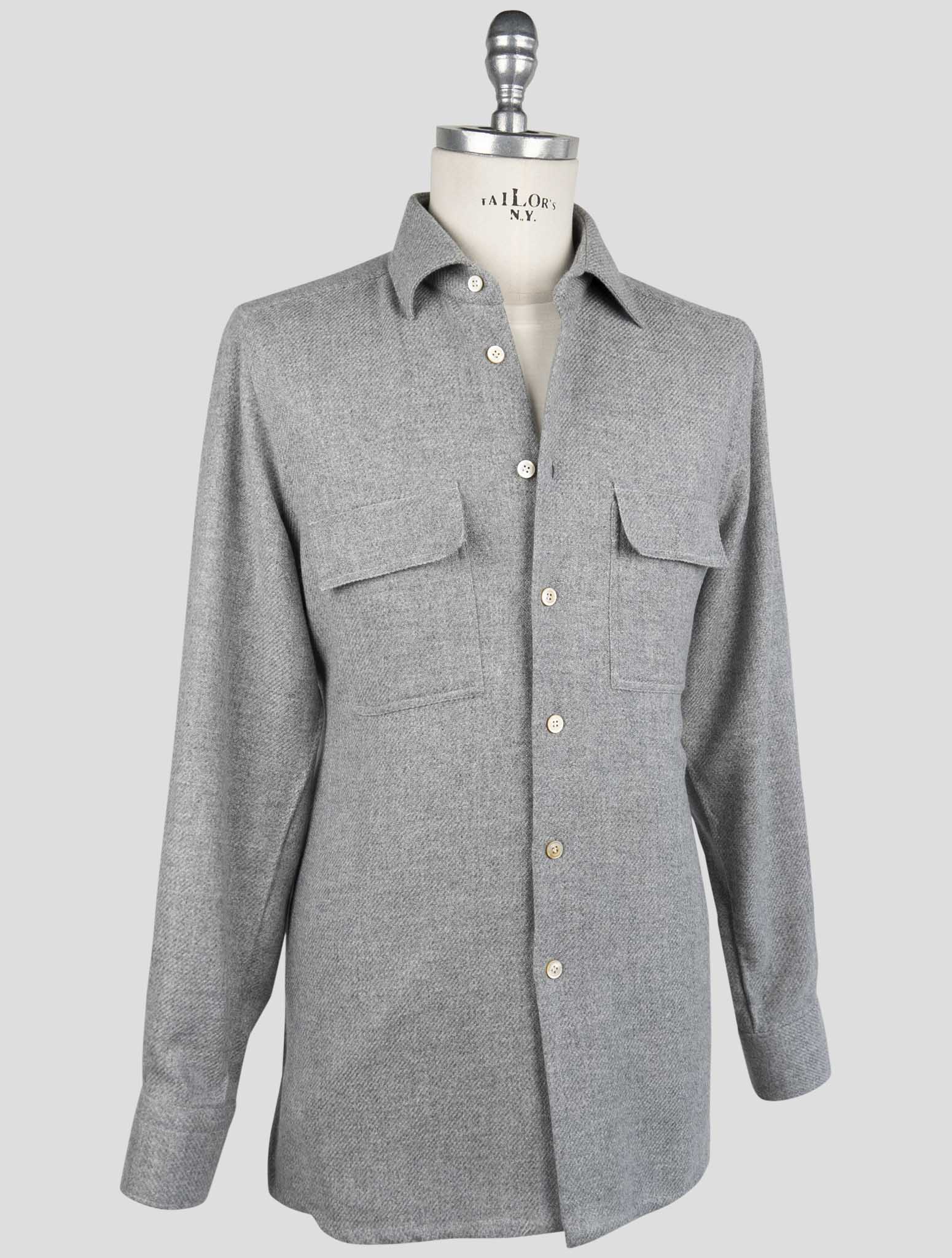 Kiton Gray Cashmere Shirt