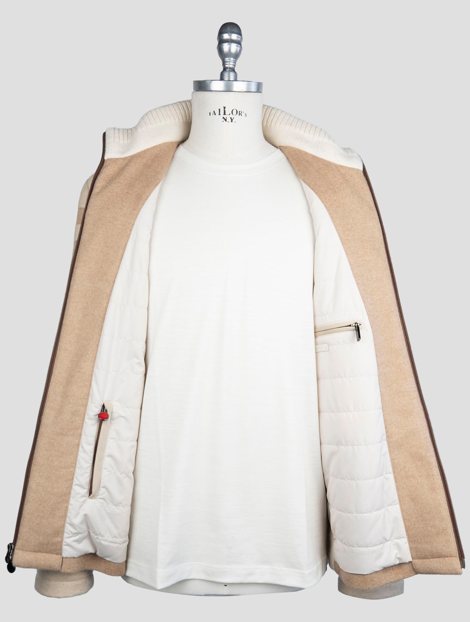 Kiton Beige Cashmere Coat