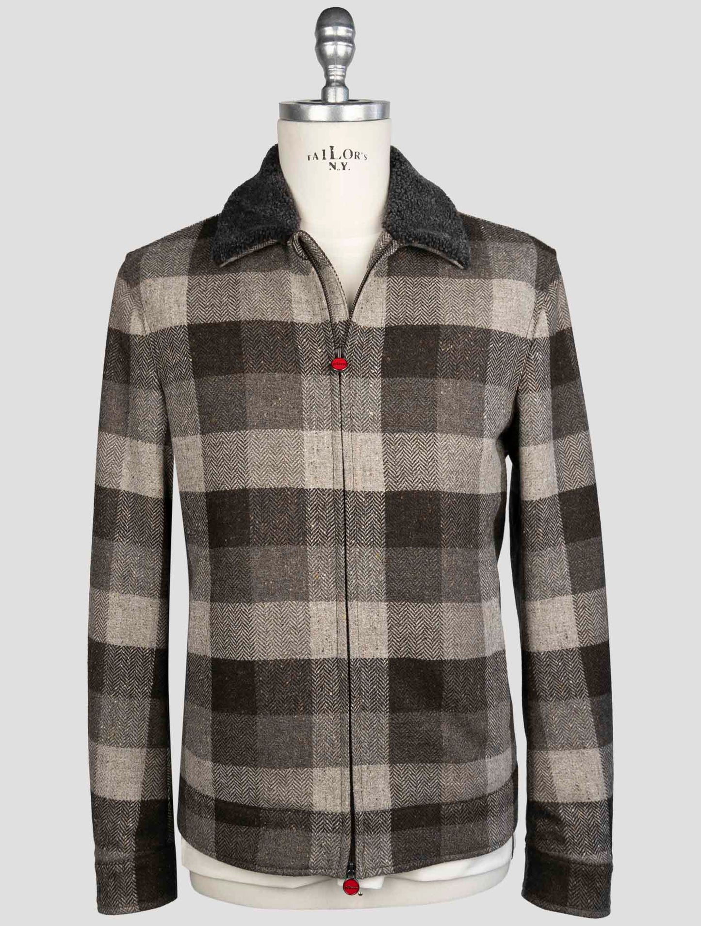 Kiton Gray Virgin Wool Coat