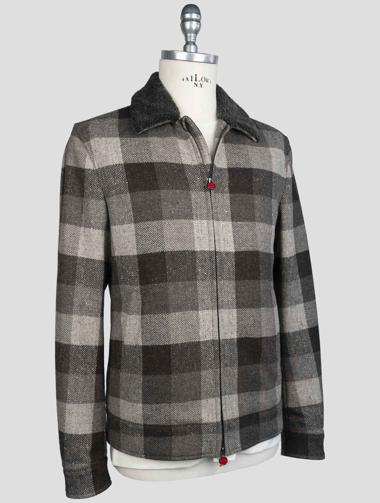 Kiton Gray Virgin Wool Coat