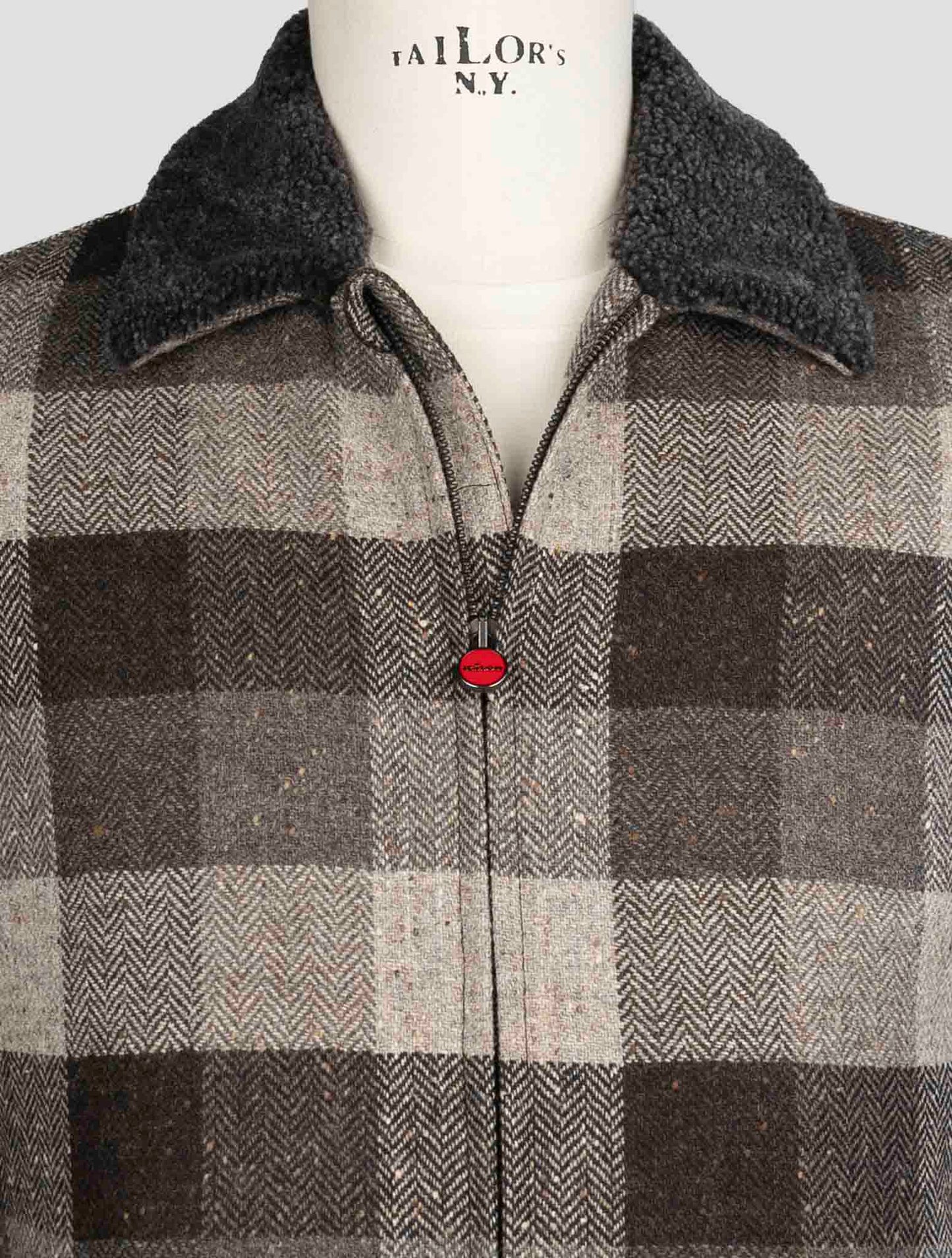 Kiton Gray Virgin Wool Coat