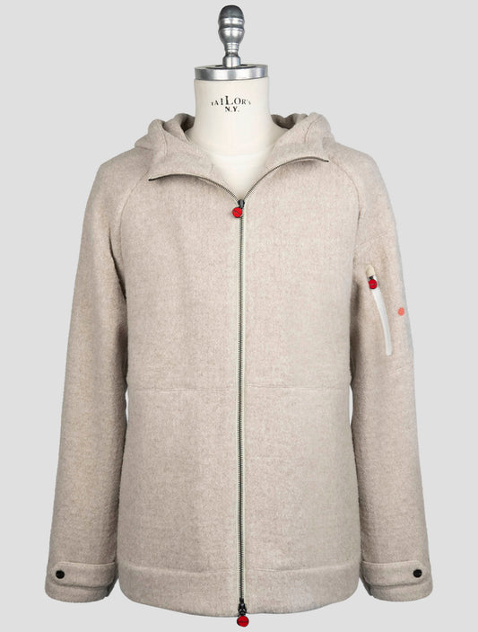 Kiton Gray Virgin Wool Cashmere Pa Coat